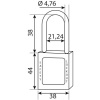 CADENAS CONSIGNATION 40 ANSE INOX H38MM ROUGE +jeu étiquette