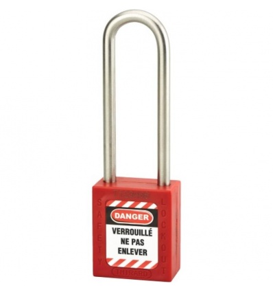 Cadenas de consignation 76mm anse inox rouge