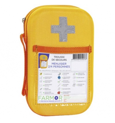 Trousse de secours Menuisier 2/4 personnes en EVA Orange Fluo