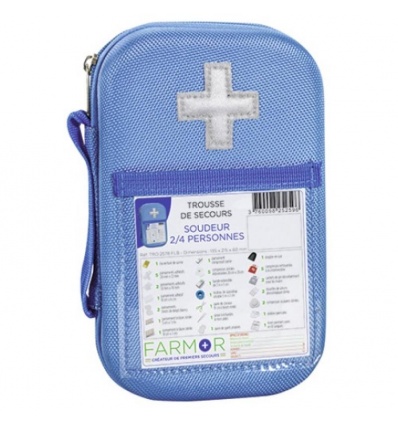 Trousse de secours Soudeur 2/4 personnes en EVA Bleue Fluo