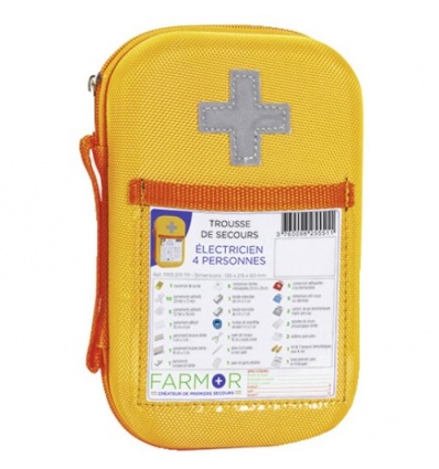 Trousse de secours Électricien 4 personnes en EVA Orange Fluo