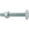 Boulons poêliers tête ronde acier zingué blanc entièrement filetés, diamètre 4 mm, longueur 10 mm, boîte de 500 boulons