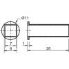 Fourrure de réduction de fouillot de 7 à 6 mm en laiton longueur 30 mm en boîte de 10