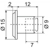 Écrous douille tête plate 6 pans creux, acier nickelé, diamètre 6 mm, boite de 100 pièces