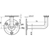 Support de rampe sur platine ronde à visser inox