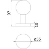 Pommeau inox boule 55 mm