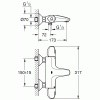 Mitigeur thermostatique bain/douche mural Grohtherm 1000