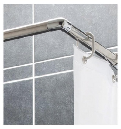 Tringle dia. 25mm pour rideau de douche dangle ajustable 80/140 cm inox