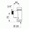 Robinet Tempoflux WC M3/4 Ø28 temporisé 7 sec + robinet darrêt