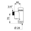 Robinet Tempoflux WC M3/4 Ø28 temporisé 7 sec + robinet darrêt