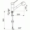 Mitigeur évier bec orientable douchette extractible H.105 manette pleine