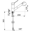 Mitigeur évier bec orientable douchette extractible H.105 manette pleine