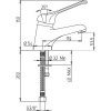 Mitigeur lavabo EP bec fixe Ht 84,5 à manette ajourée sans vidage