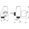 Robinet darrêt 1/2" à disconnecteur tête céramique 1/4 de tour