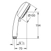 Douchette à main chromée 816 2 jets anticalcaire avec inverseur automatique - filetage M 15x21