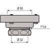 Sortie d'urinoir à bride Ø50/32 avec écrou laiton chromé M 1"1/4 (33x42)