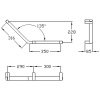 Barre dappui coudée 135° 350 x 316 mm Cavere anthracite métallisé (095) pour fixation à gauche