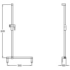 Barre de maintien en L pour douche 500 x 1100 mm Cavere anthracite métallisé (095) avec support de douchette