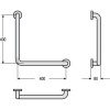 Barre dappui coudée 90° 2 points Inox Care 400 x 400 mm