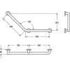 Barre dappui coudée 135° 3 points Inox Care brossée pour fixation à gauche