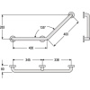 Barre dappui coudée 135° 3 points Inox Care brossée pour fixation à gauche