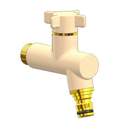 Robinet darrossage Oslo modèle vertical mâle 15x21 et sortie à raccord automatique - finition sable