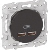 Prise alimentation Odace 2 x USB 5V blanc