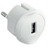 Chargeur USB simple 1,5 A max. fiche 2P 10 A blanc