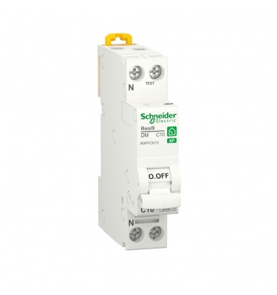 Disjoncteur modulaire RESI9 Schneider Electric 1PN courbe C peignable R9PFC610