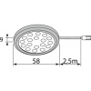 Spot LED Sunny HE 1,3 W 12 V 5000 K Ø 58 mm 18 LED gris métallisé