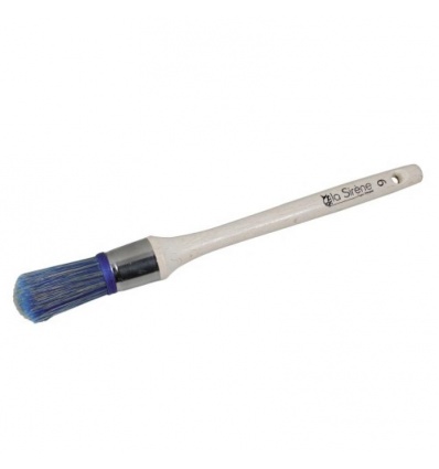 Brosses rondes à rechampir soie synthétique bleue manche bois verni- Ø 25