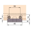 Guidage bas pour 2 portes pour Clipo 15 et Clipo 16