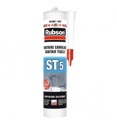 Mastic sanitaire silicone ST 5 coloris blanc cartouche de 300 ml