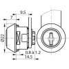 Barillet 4900-01 varié réversible 1/2 tour fixation par fourchette et fixation came (non fournie) par clip - avec 2 clés