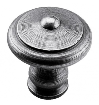 Bouton rond rustique fer patiné cémenté Ø 30 mm