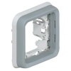 Support plaque étanche 2 postes horizontaux Plexo composable IP55 gris