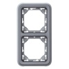 Support plaque étanche 2 postes verticaux Plexo composable IP55 gris