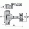 Charnière invisible pour portes de réfrigérateur 95° - ET 582