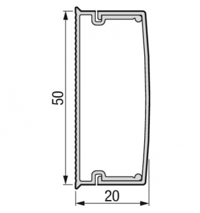 Moulure Kéva 32x15 mm 1 compartiment longueur 2 mètres