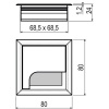 Passe-câble carré 80 x 80 mm finition aluminium