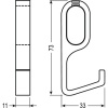 Crochet pour tube en aluminium ovale 30x14, finition noir