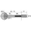 Ferrure d'assemblage VB 35 T serrage 65/75 mm boitier zamak diamètre 35 mm