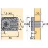 Serrure de meuble à cylindre à palastre variable pour cylindre interchangeable Z 23 Ø18