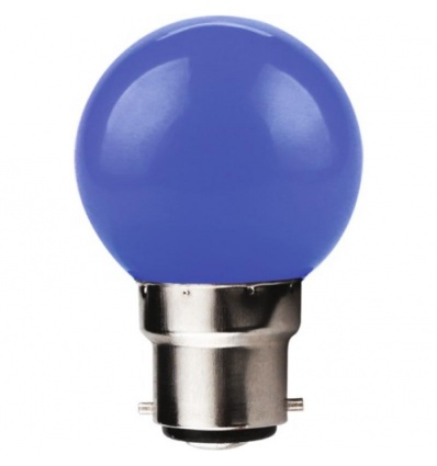 Lampe LED Sphérique B22 1 W dépolie bleue