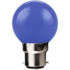 Lampe LED Sphérique B22 1 W dépolie bleue