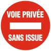 Disque rouge d'interdiction, diamètre 80 mm, désignation ''Privé''