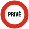 Disque rouge d'interdiction, diamètre 80 mm, désignation ''Privé''