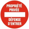 Disque rouge d'interdiction, diamètre 80 mm, désignation ''Sens interdit''