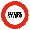 Disque rouge d'interdiction, diamètre 80 mm, désignation ''Sens interdit''