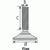 VERIN FIXE Diamètre 60 mm M12 Longueur 50 mm NOIR